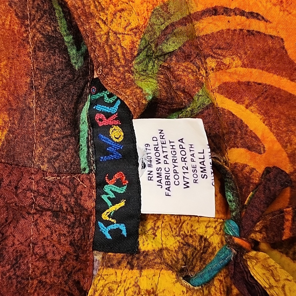JAMS WORLD Capris/ Pants Rayon Multicolor Vibrant Floral Abstract Pockets - Picture 2 of 13